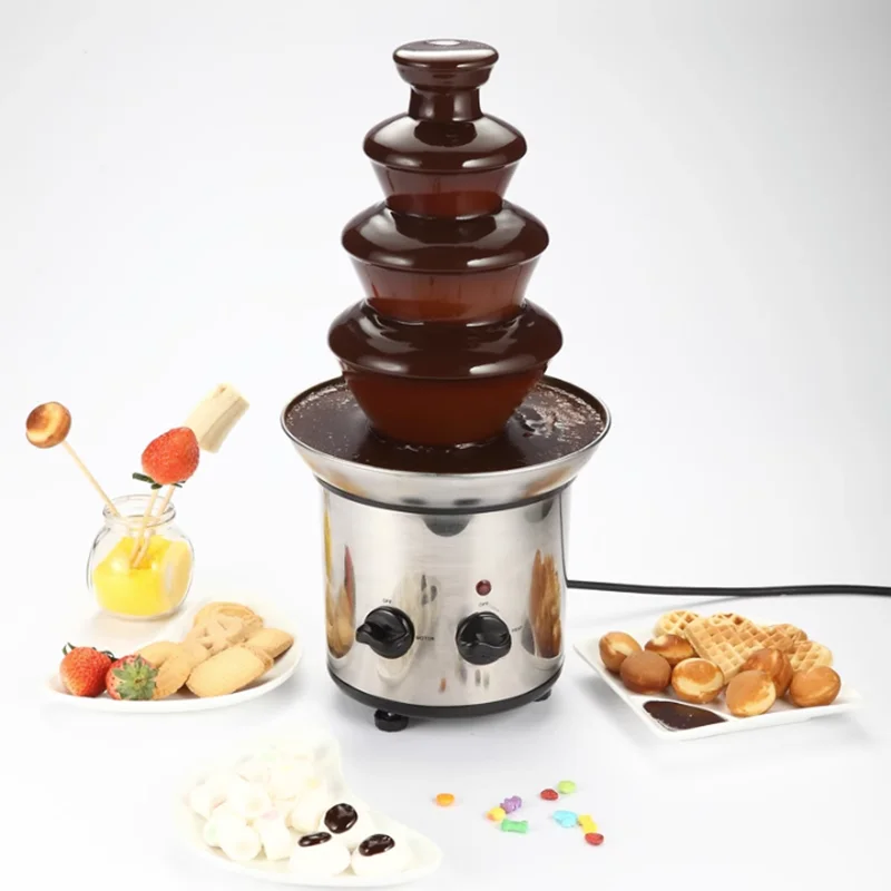 Chocolate Cool Water Machine 4 Brown Creative Design Layer Melted with Hotpot DIY Hotpot Fondue Engine