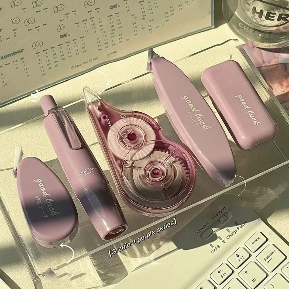 

5PCS Creative Silent Correction Tape Set INS Smooth Modification Tape Large Capacity Aesthetic White Covering Tape Office