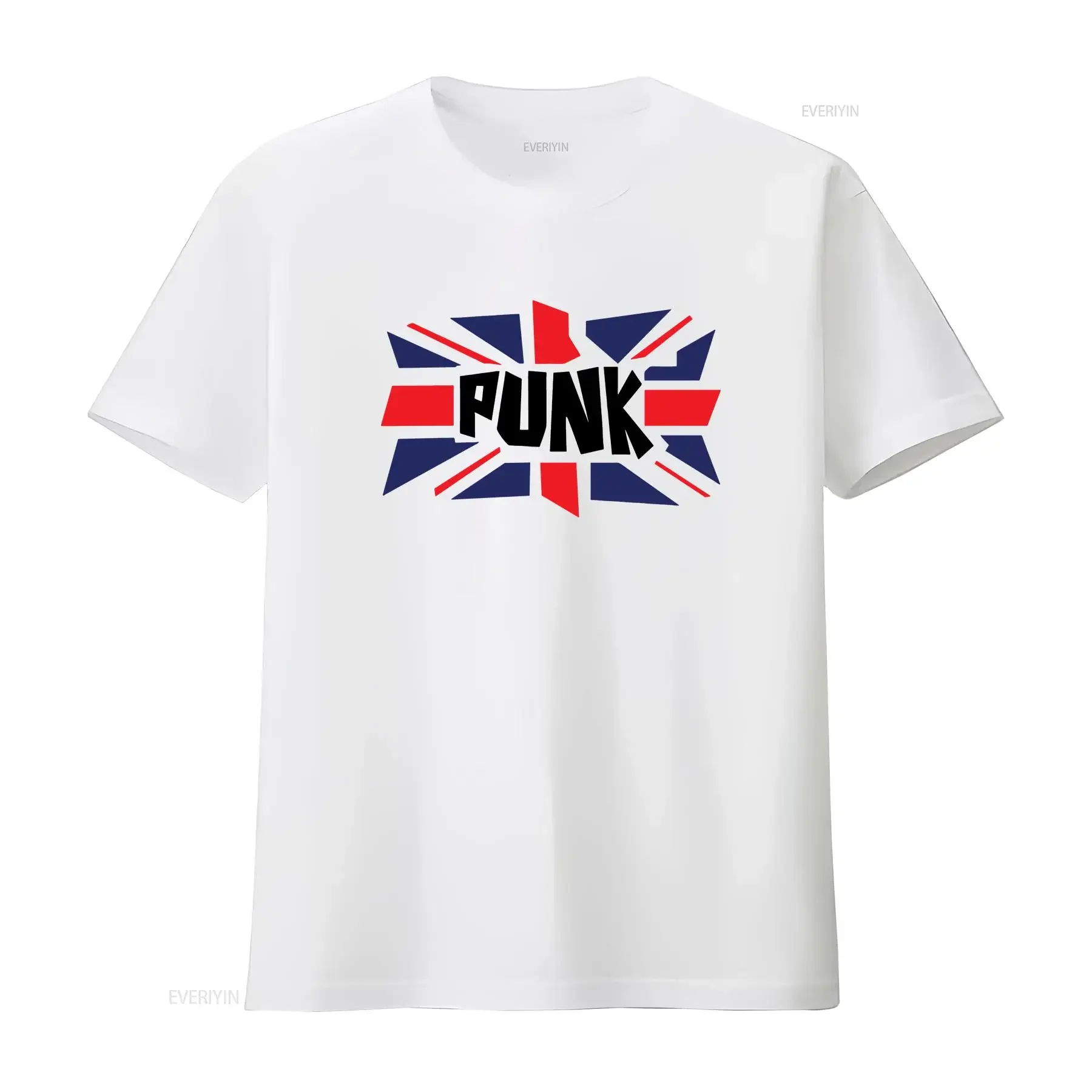 Union Jack British Pop classic U K English PUNK music White T Shirt vintage Washed Top For Everyday Wear designer clothes