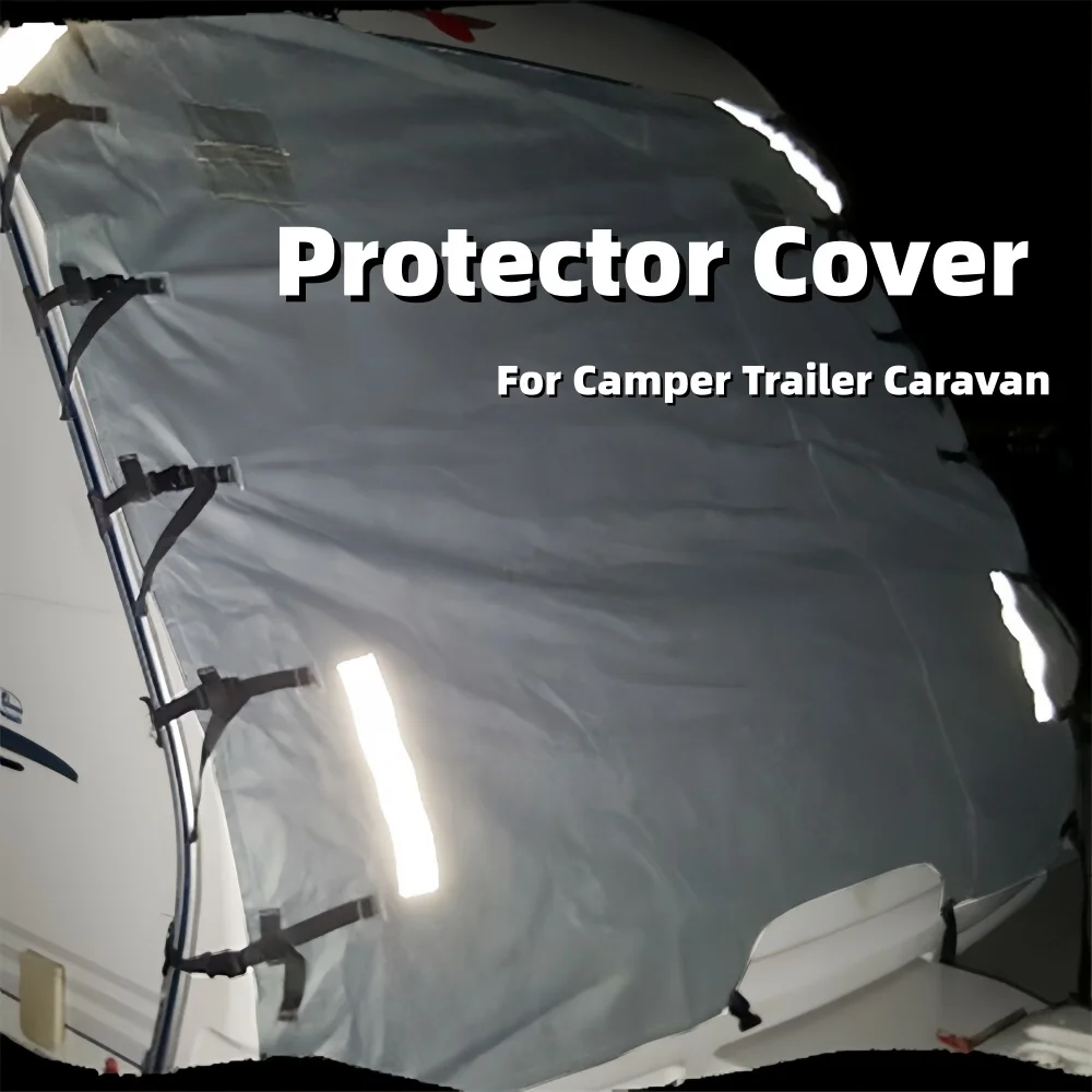 Universal RV Front Towing Protector Cover Dustproof With Reflective Strip Waterproof Oxford For Camper Trailer Caravan