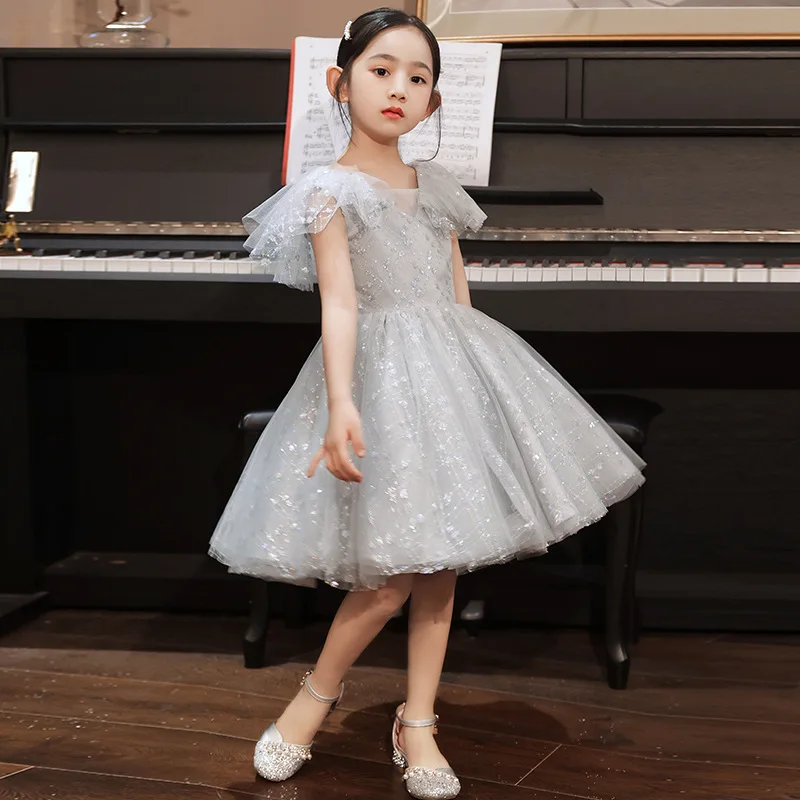 

Children's Sweet Princess Dress Kids Girl's Birthday Party Fluffy Gauze Flower Girls Wedding Piano Costume y594