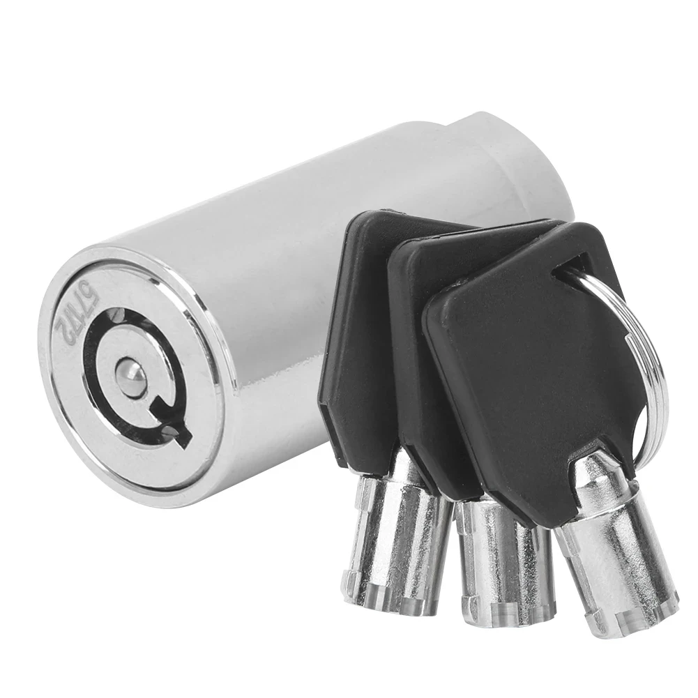 Zinc Alloy Vending Machine Lock Cylinder with 3 Keys 38×19mm Selling Machine Lock Cylinder Chrome Color Safe