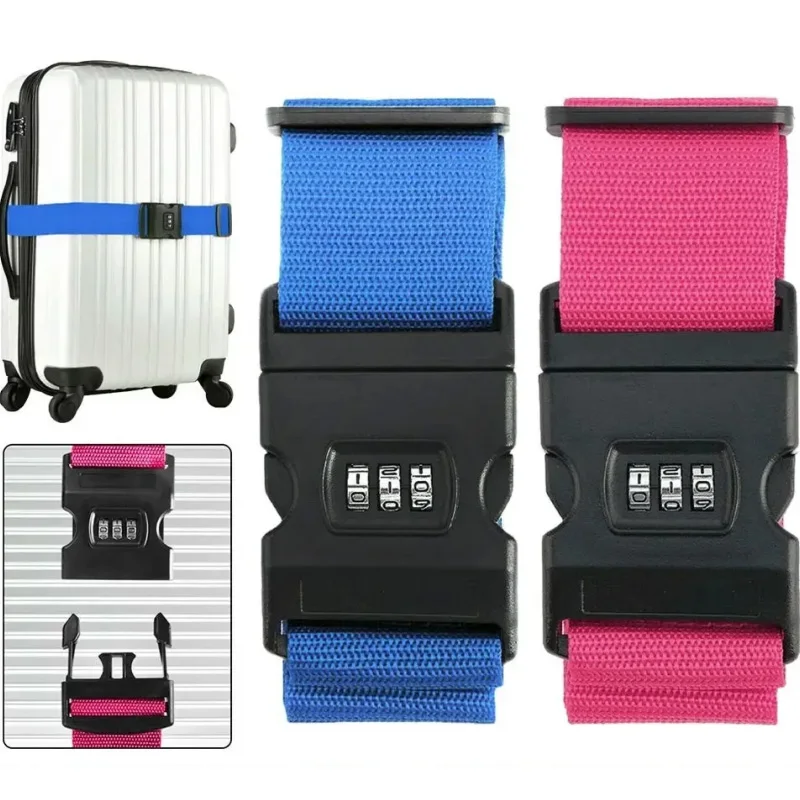 Luggage Strap Anti-theft Luggage Buckle Password Adjustable Bundling Packing Baggage Belt Suitcase Trunk Belts Bag Accessories