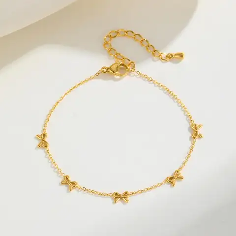 Minimalistiskt rosettarmband för kvinnor, guldfärgat rostfritt stål platt Rolo-kedja armband, trendiga vattentäta smycken gåvor 10 best sales fint guldarmband - №2