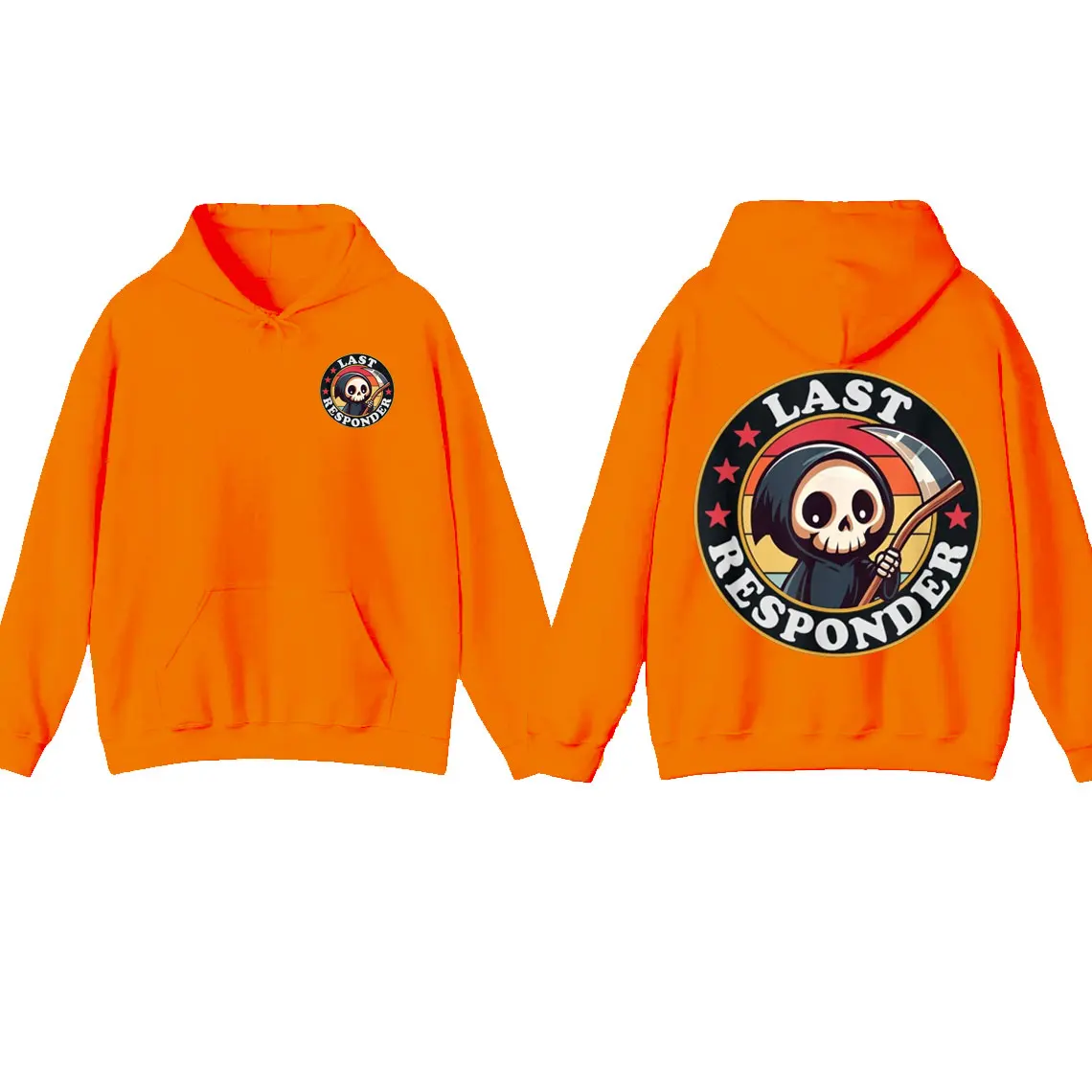 เสื้อฮู้ดดี้ลาย Grim Reaper สไตล์ตลกๆ สำหรับผู้เชี่ยวชาญด้านการศพ ดีไซน์ลำลอง คอกลม แฟชั่นสบายๆ เนื้อผ้านุ่ม ใส่สบาย สไตล์เรโทร แขนยาว