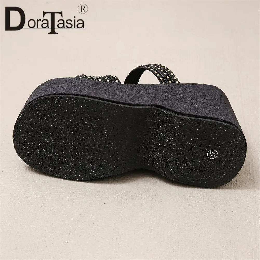 Big Size 42 Brand New Ladies Platform Slides Fashion Crystal Wedges High Heels women's Slippers 2023 Casual Party Shoes Woman