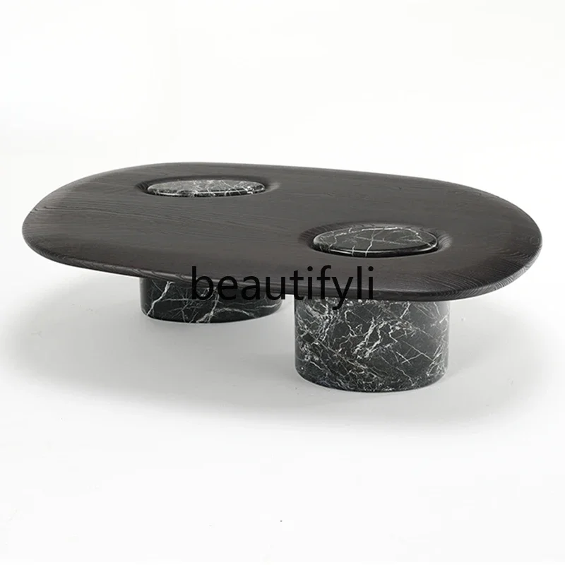 

z.Italian light luxury marble coffee table villa small apartment modern simple coffee table