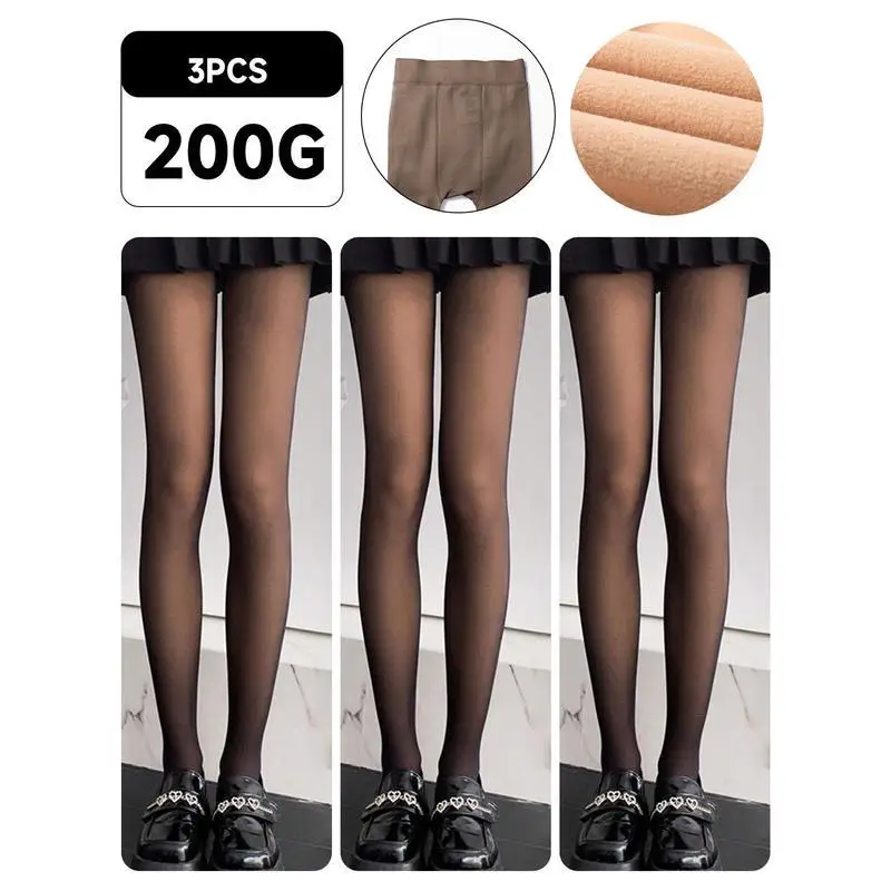

Warm Fleece Lined Leggings Women's Fashion Thermal Pantyhose Comfortable Breathable Stretchy Base Layer Trousers for Spring