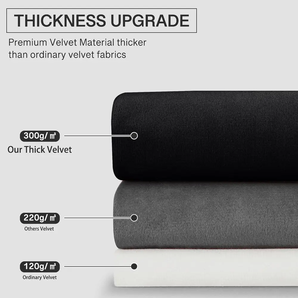 Beige Velvet 96 Raumverdunkelungsvorhänge – robuste, wärmeblockierende Platten für Hotel/Bauernhaus, B52 x L96, 2er-Set