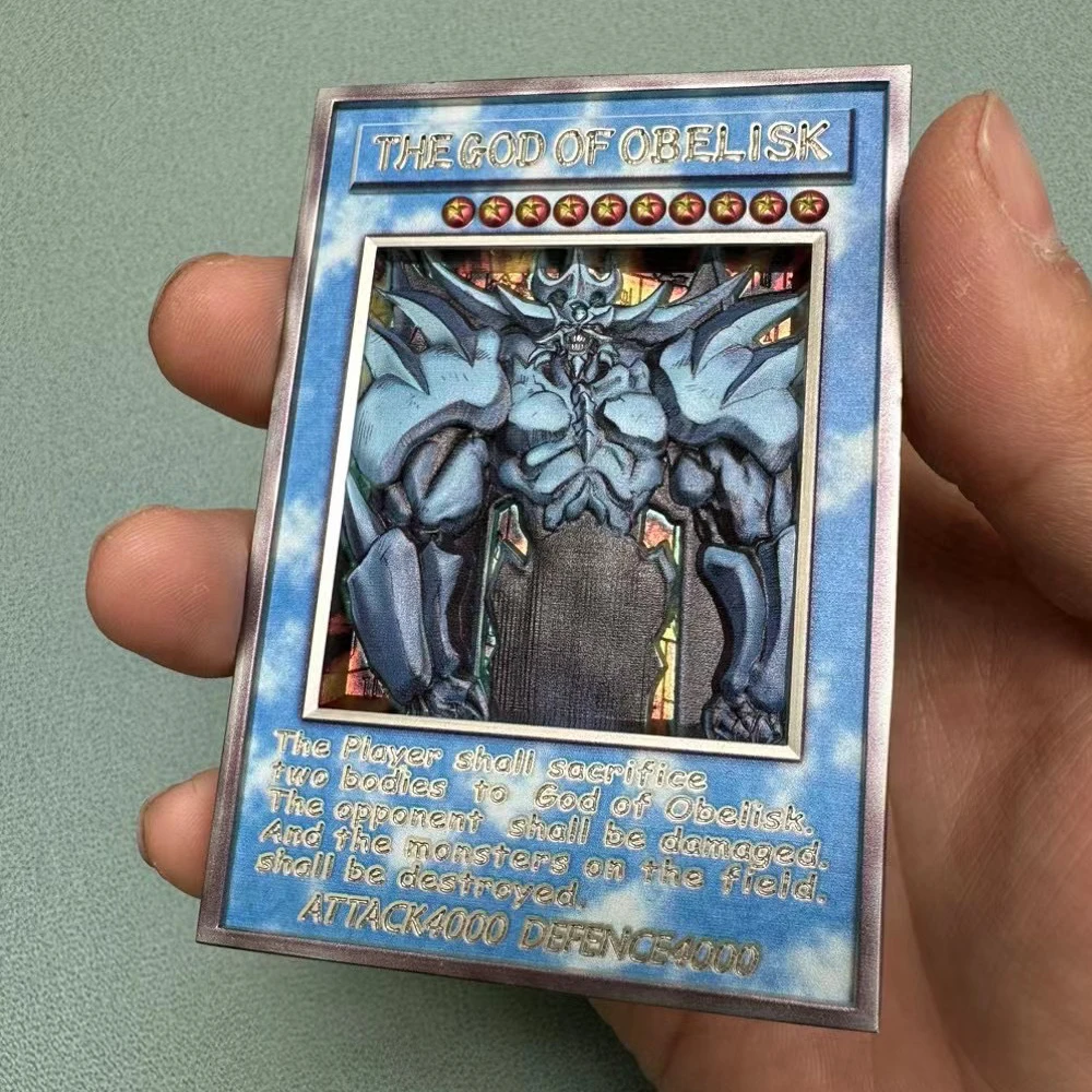 3 ModelsYu-Gi-Oh! Egyptian God Metal Card Obelisk the Tormentor Slifer the Sky Dragon Game Anime Collection Cards Diy Gift Toys