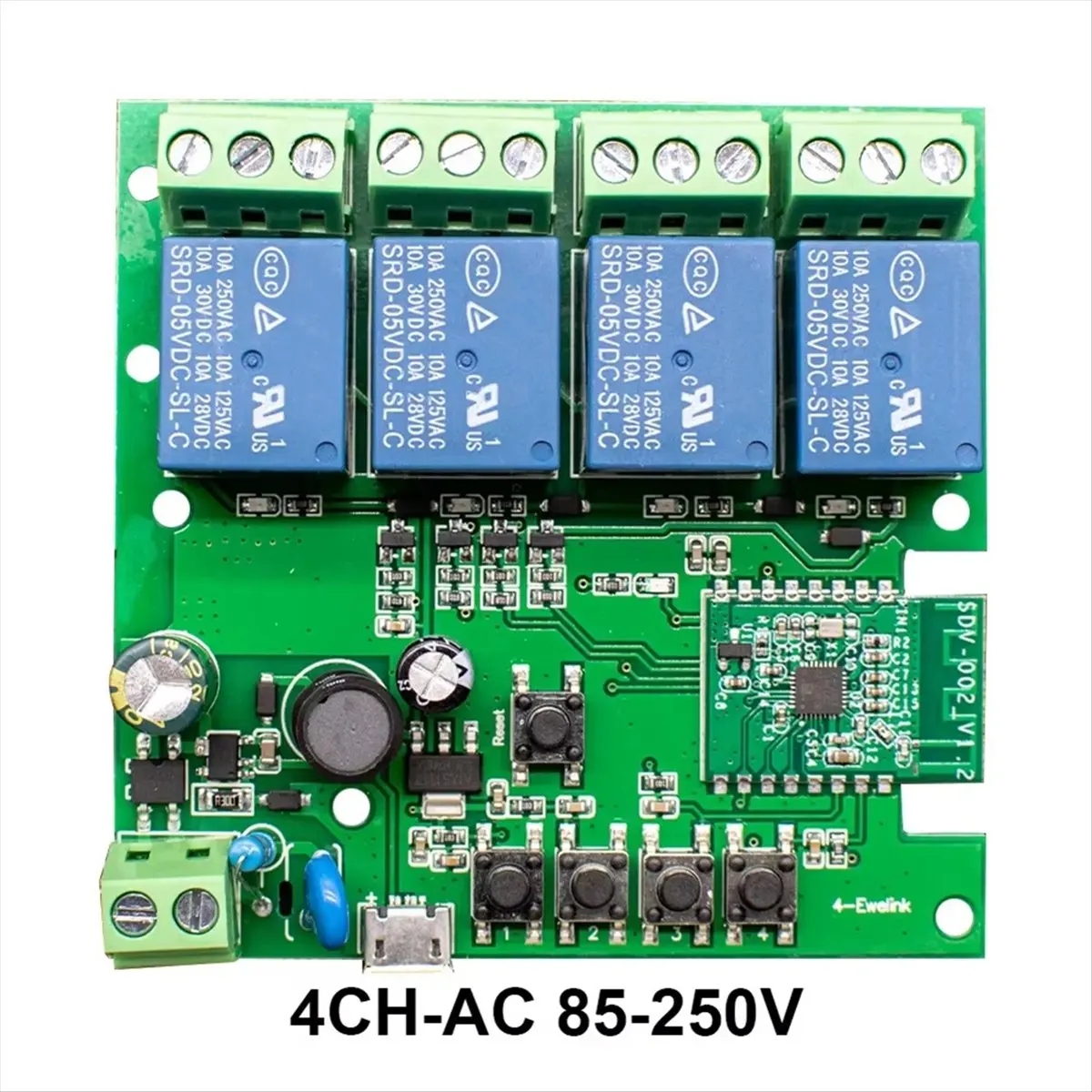 A48U  AC 85-250V USB 5V Wifi Relay Switch 4 Channel Wireless Smart Module Work with App Control
