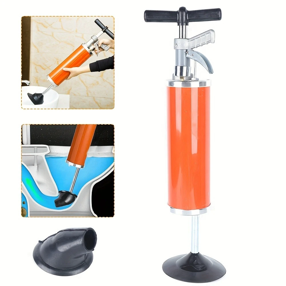 Drain Buster High Pressure Stainless Steel Pipe Dredger Suction Plunger Unclog Tool For Toilet Kitchen Sink Drain Clog Remover