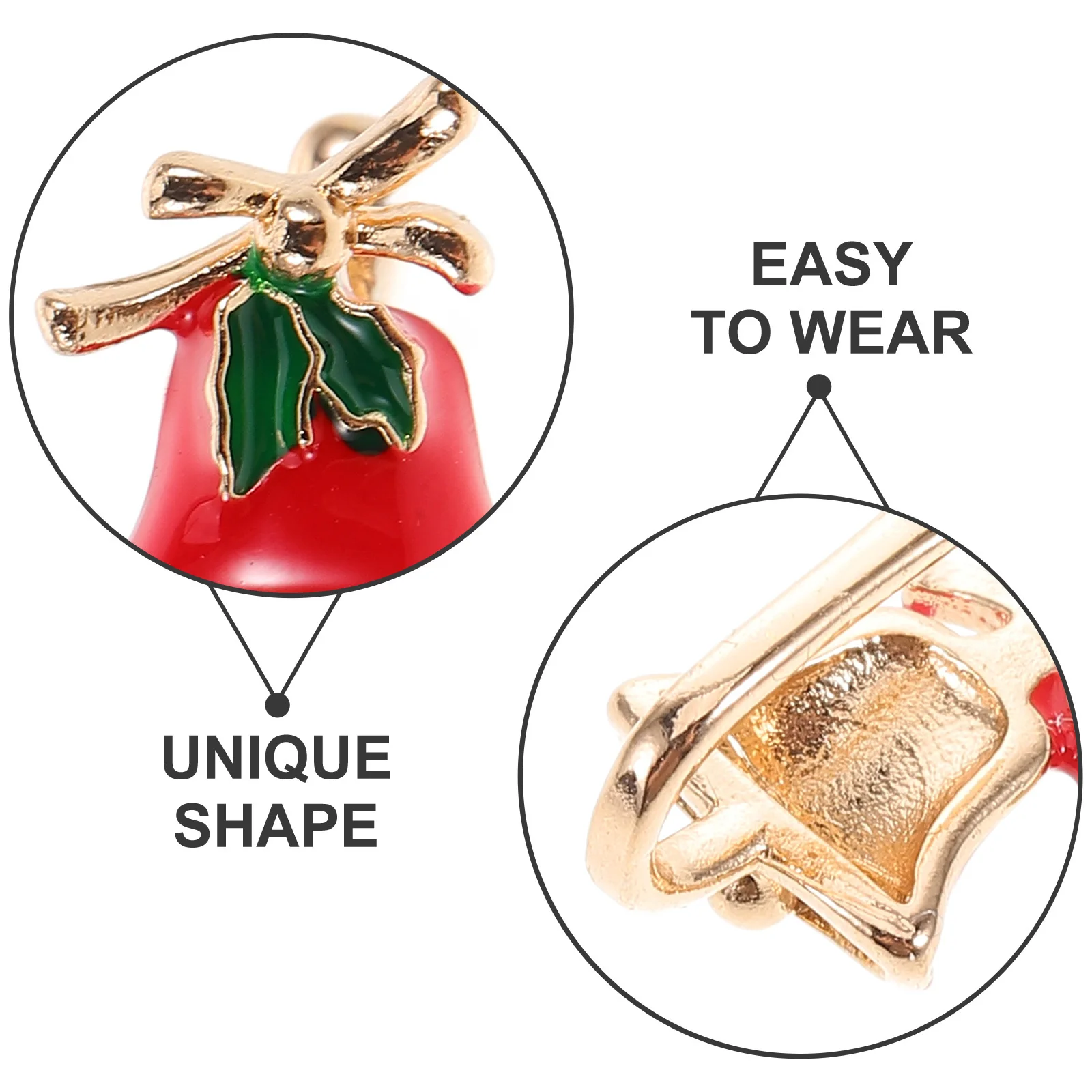 حلقة أنف مزيفة صغيرة على شكل حرف U غير ثقب سلسلة عيد الميلاد مشبك تفصيل المينا على مجوهرات الأنف للسيدات عصرية