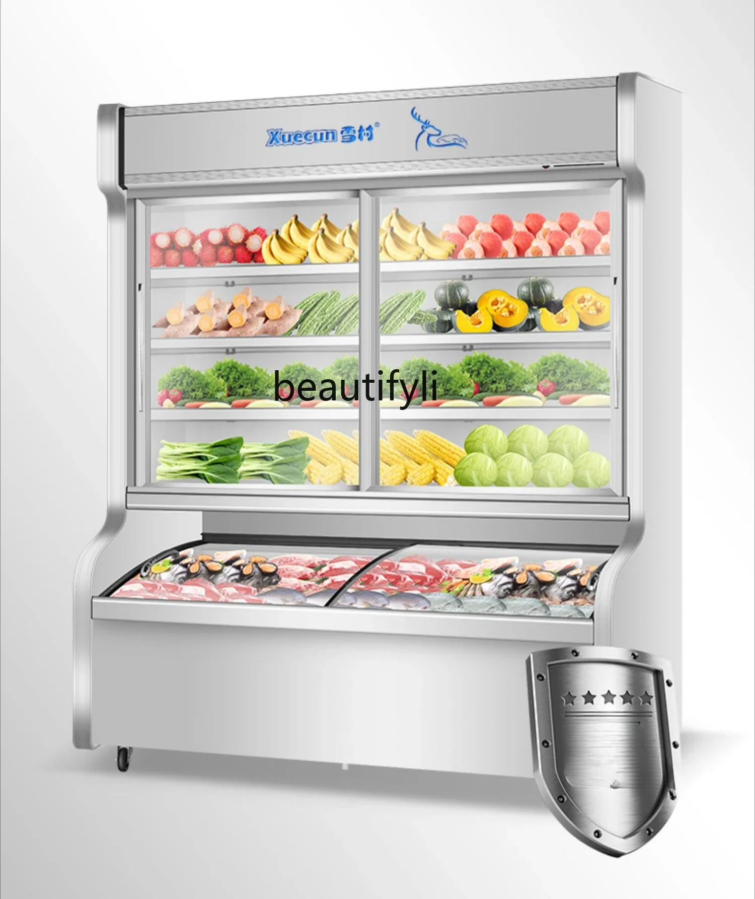 خزانة الخضار والشواء والخضروات والتبريد التجاري والفريزر وخزانة عرض الفاكهة الطازجة