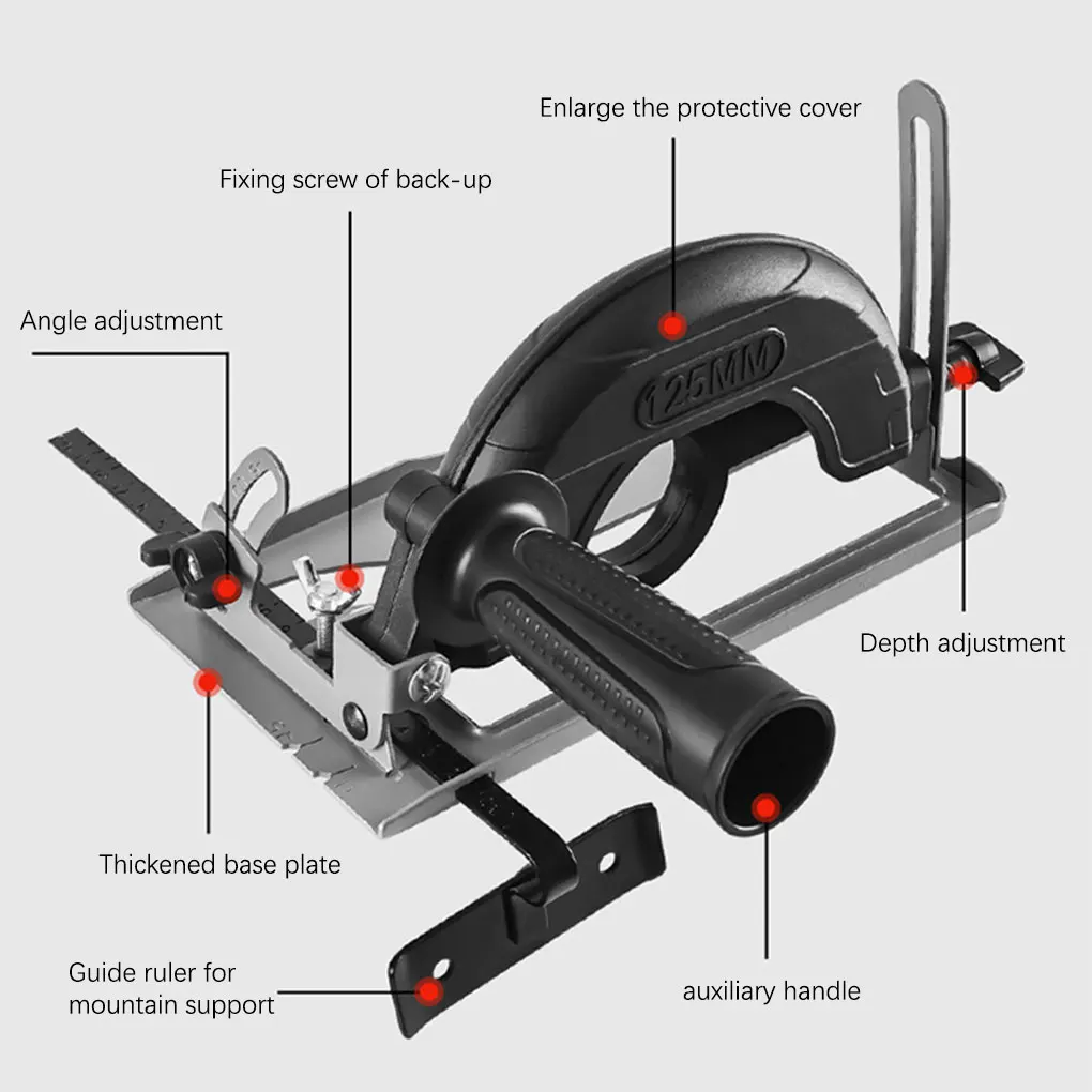 Plastic Angle Grinder Base Portable Anti-skid Handled 0-45 Degree Depth Adjustable Accurate Woodworking Bracket