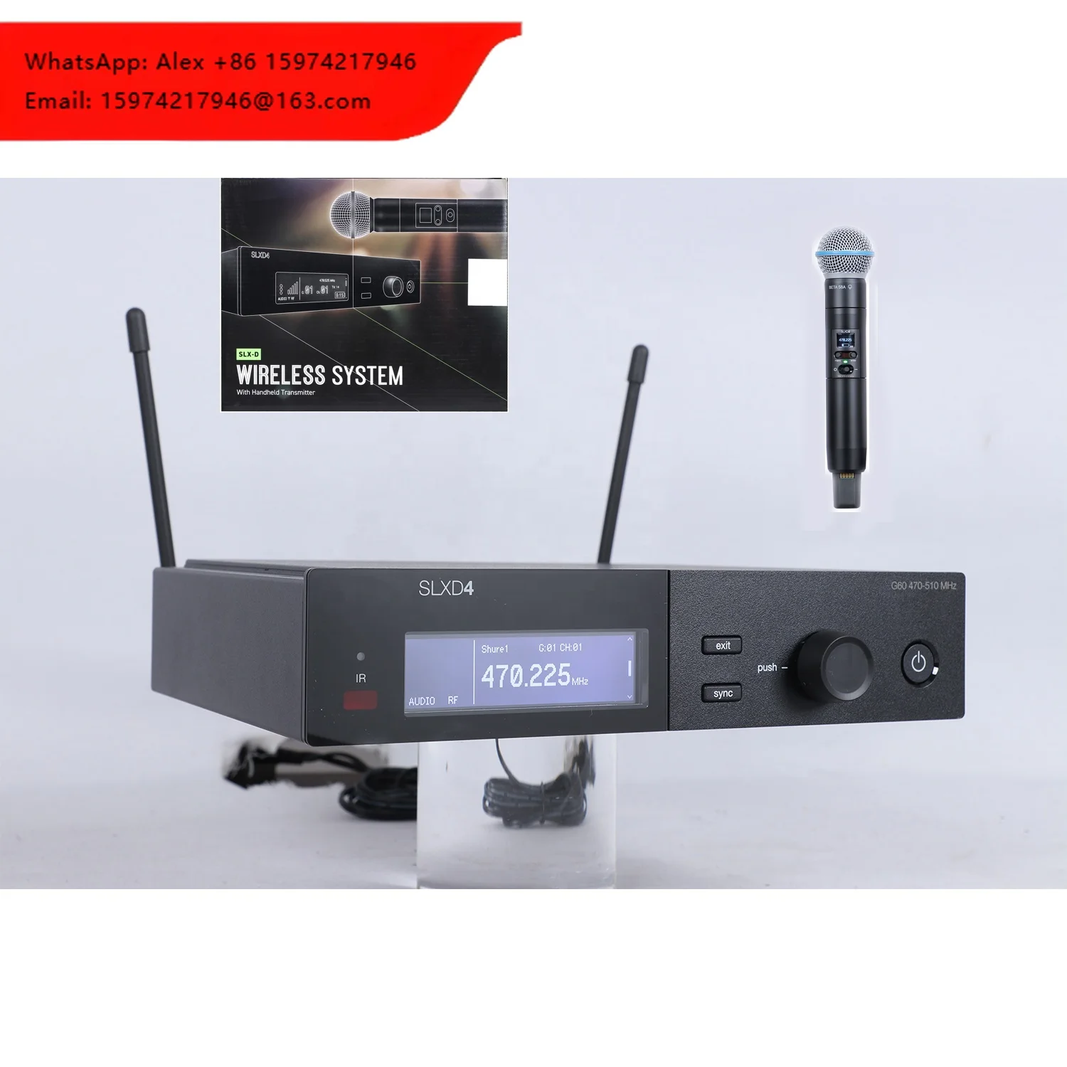SLXD4 Single Channel UHF Wireless Microphone BETA58A Handheld Lavalier Mic Professional Wireless Microphone For Church