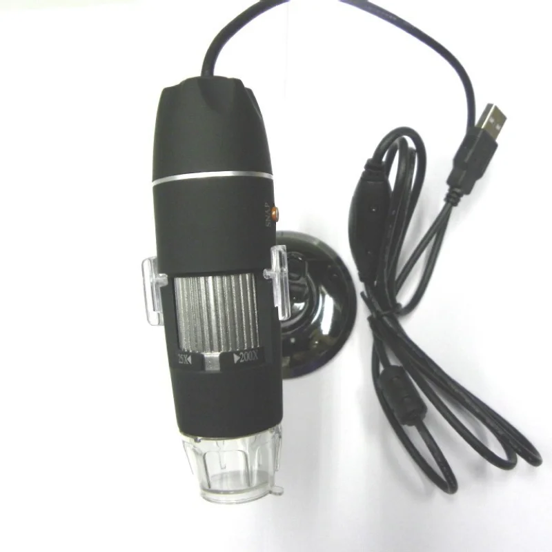 

Handheld 200x electron microscope magnifying glass 8 lamps USB digital microscope with measurement
