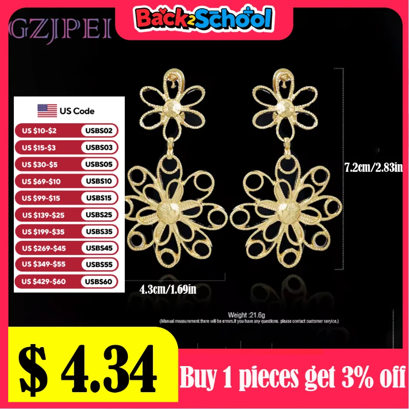 

Earrings For Women Latest 18K Gold Plated Dubai Jewelry Big Drop Earrings Wedding Party Gift Accessories 2023 Trending