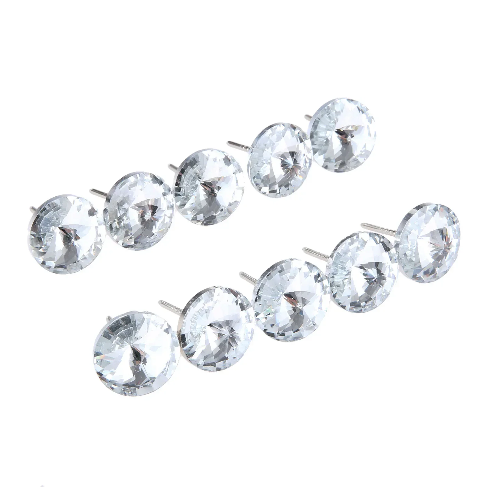 10Pcs 22mm Diameter Crystal Glass Upholstery Nails Decorative Buttons Tacks Studs Pins Crafts Sofa Wall Furniture Decoration