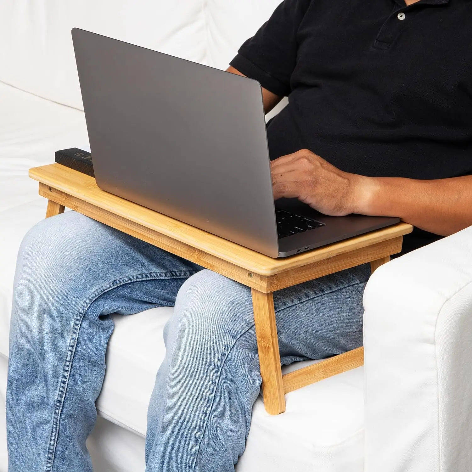 ！@Combohome Multifunction Portable Laptop Table Bamboo Lap Desk with Foldable Legs Computer Table for Laptop