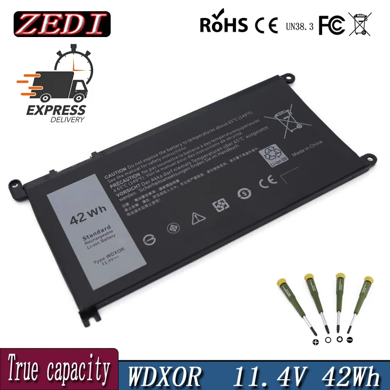 

WDXOR Original Laptop Battery For DELL Inspiron 14 5368 5567 7560 5767 7472 7460-d1525s 7368 7378 5565 Latitude 3488 3580 WDX0R