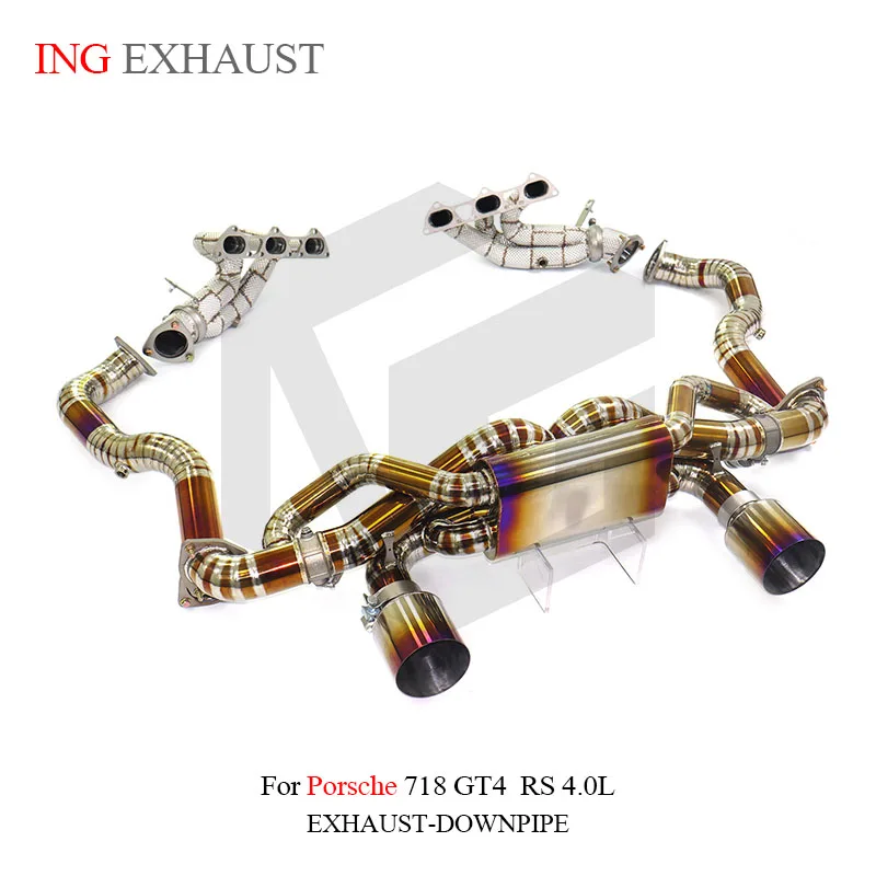 

Ti/SS304 for Porsche 718 GT4 RS 4.0L Manifold+Downpipe+Catback full set exhaust modification High performance
