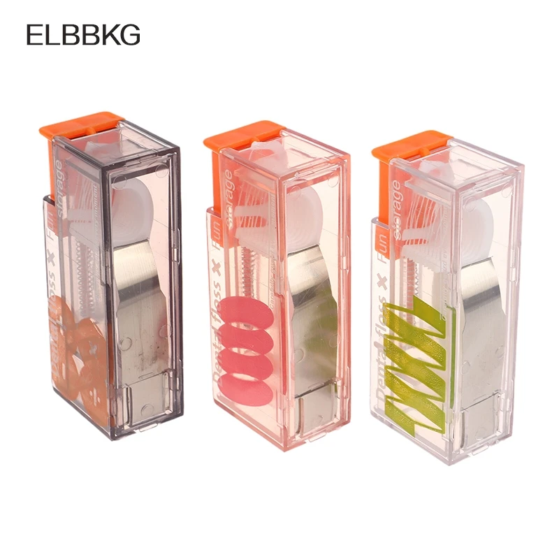 

Portable Floss Dispenser Includes 100Pcs Floss Automatic Ejectable Floss Organiser Oral Care Press-on Disposable Flossing Sticks