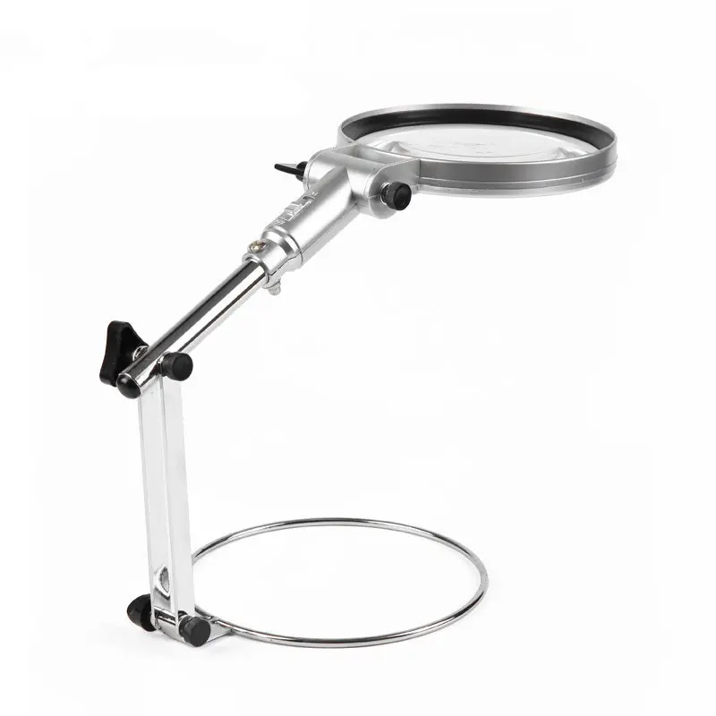 Lowest Price Folding Adjustable Arm Clip-on Desk Table Magnifying Glass Lamp Illuminated Magnifer With LED Light Acrylic Lens