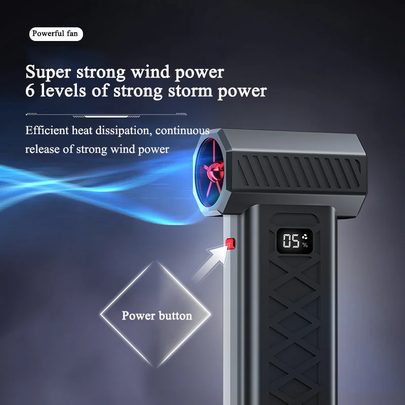 توربو مروحة نفاثة منفضة الهواء الكهربائية المحمولة 400000 دورة في الدقيقة تنظيف منفاخ أداة سيارة تهب الثلوج 6 التروس قابل للتعديل نوع C شحن