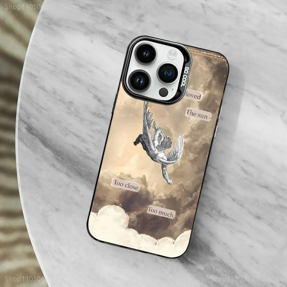 Funda de teléfono The S-Song O-OF Achilles para iPhone 11,12,13,16,14,15, Mini,Pro,XS,MAX, funda negra mate a prueba de golpes