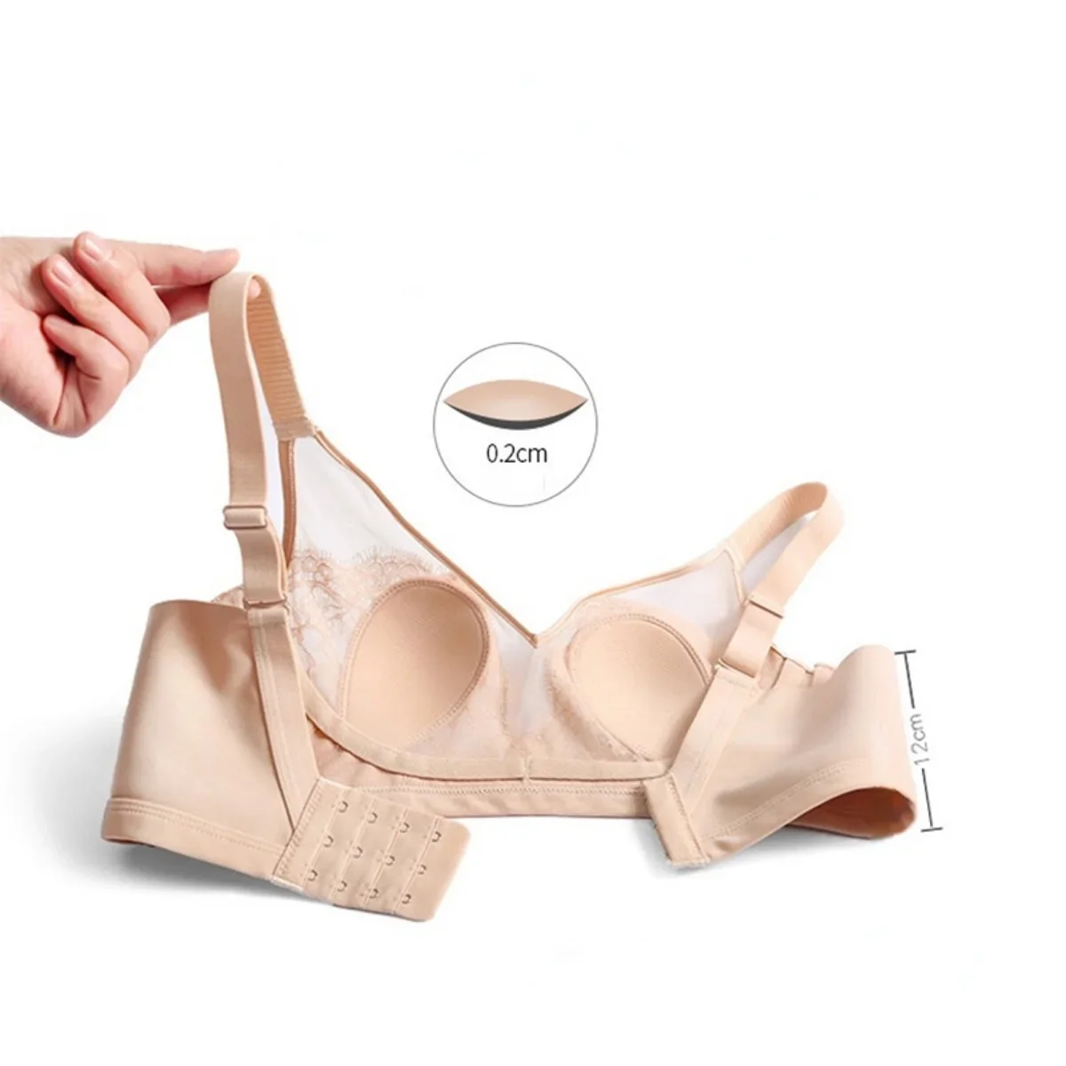 Large Size Underwear For Women Without Steel Ring Sexy Ultra-thin Breathable Bra With Large Chest And Small Anti-bulge Points