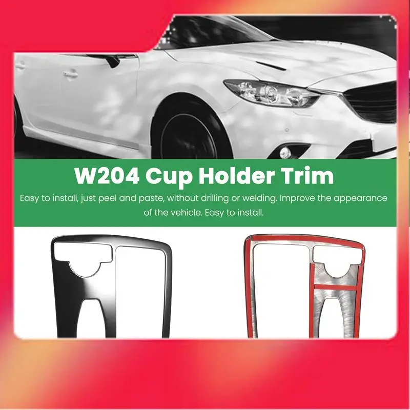 

Car Central Console Water Cup Holder Cover Trim For Mercedes Benz C Class W204 08-13-M54K
