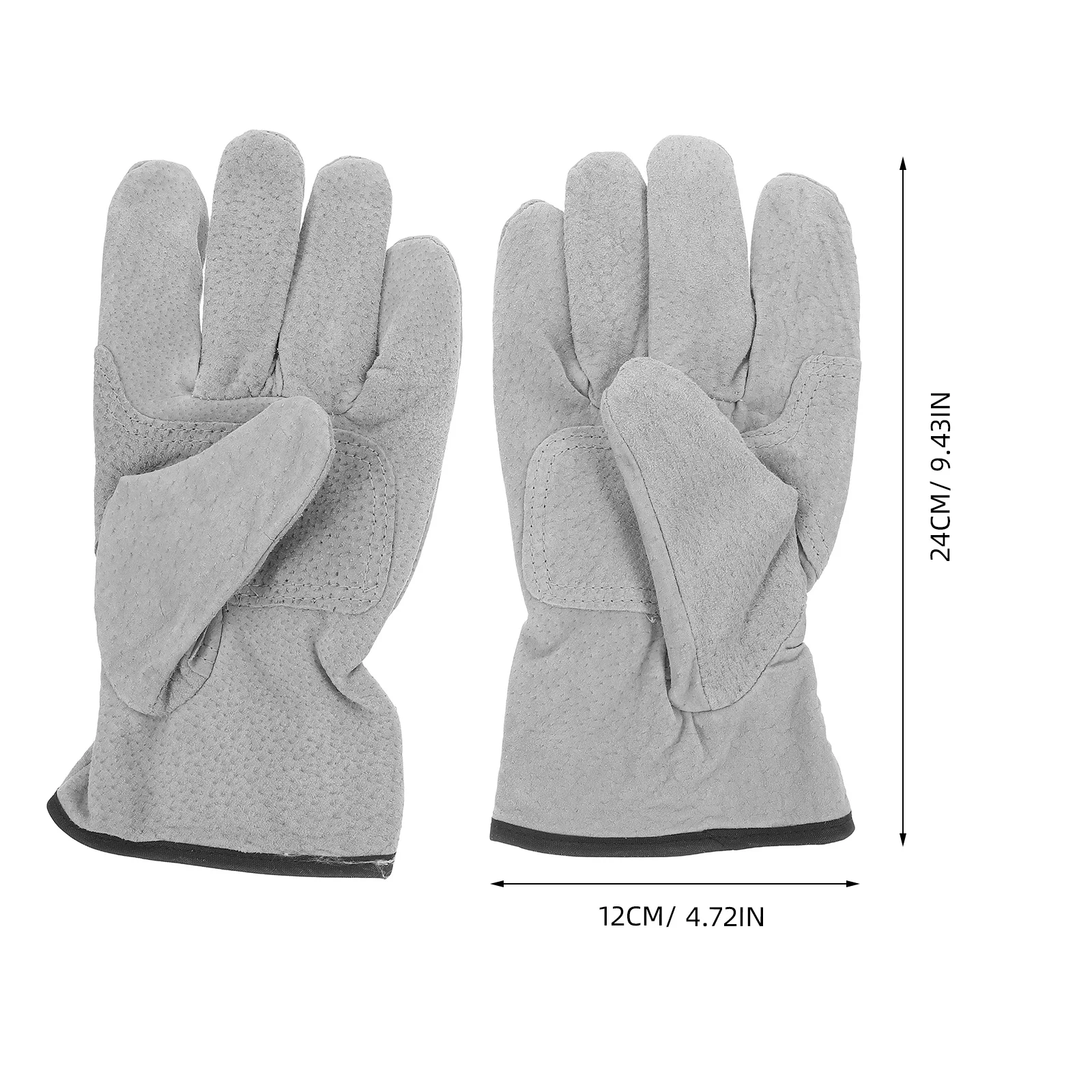 1쌍 보호용 용접 장갑 짧은 내열성 견고한 내마모성 건설 정원 가꾸기 바베큐 화재 안전 작업용