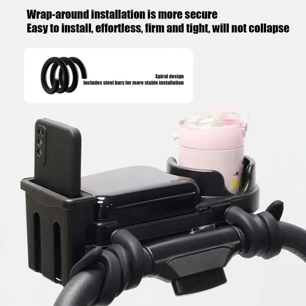 Detachable Phone Rack 3 in 1 Stroller Snack Tray Flexible Arm Grip Adjustable Design Mealtime Display Plate