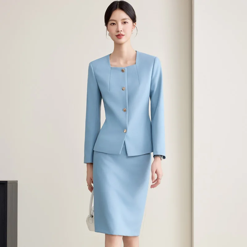 

High-end professional women's suits, stylish and elegant, socialite blazer and skirt set, formal attire for hosts, medical and b