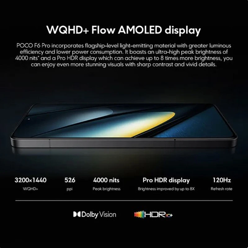 POCO F6 Pro Global Version 5G Smartphone Snapdragon® 8 Gen 2, NFC, 6.67'', 120Hz Flow AMOLED DotDisplay 120W Charge