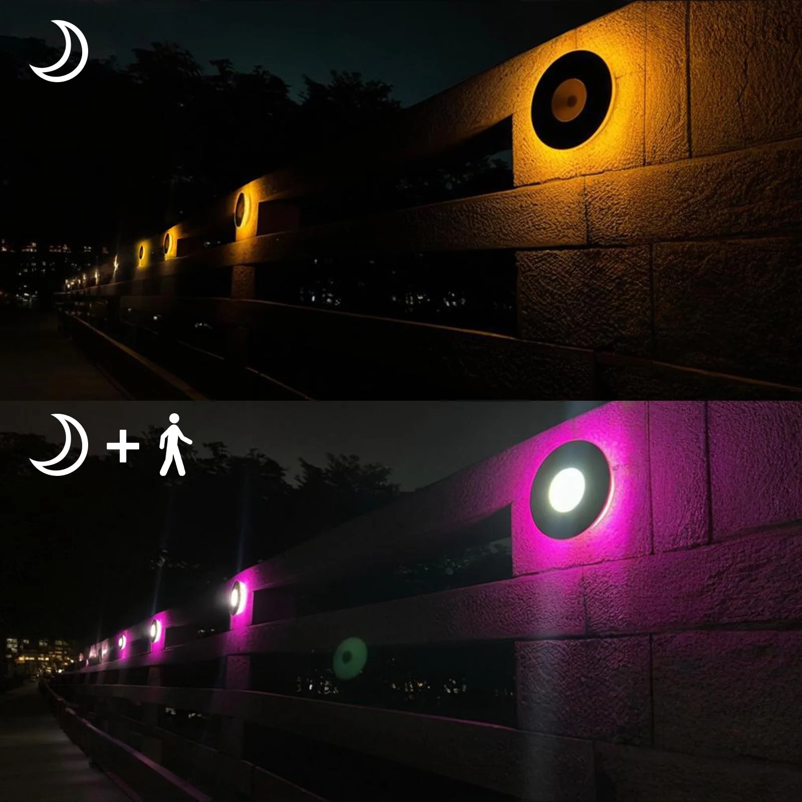 Luces solares de pared LED para exteriores con sensor de movimiento, IP68 impermeable 2 modos lámpara de pared solar 88 luces LED para jardín Patio