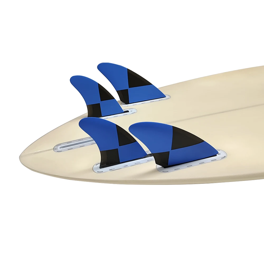 

Blue Quad Surfboard Fins For UPSURF FUTURE Fin Plugs Thruster Fibreglass Single Tabs Honeycomb Surfing Fins Quilhas Water Sport