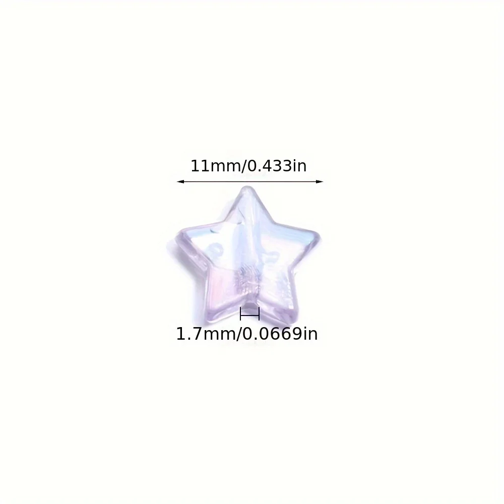 430pcs, 11mm Colorful Acrylic Transparent Pentagram Spaced Beads, Used for Bead Products and DIY Production