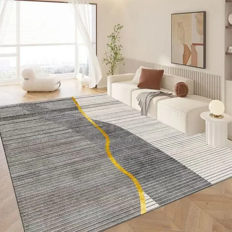 Modern Golden Geometric Carpet for Living Room Large Area Decoration Home Rugs for Bedroom Soft Non-slip 200x300 Lounge Sofa Mat