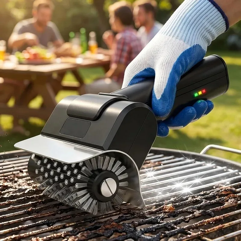 BBQ Cleaning Brush Portable High Speed Handheld Electric Grill Brush Stainless Steel Rechargeable Grill Cleaning Brushes BBQtool