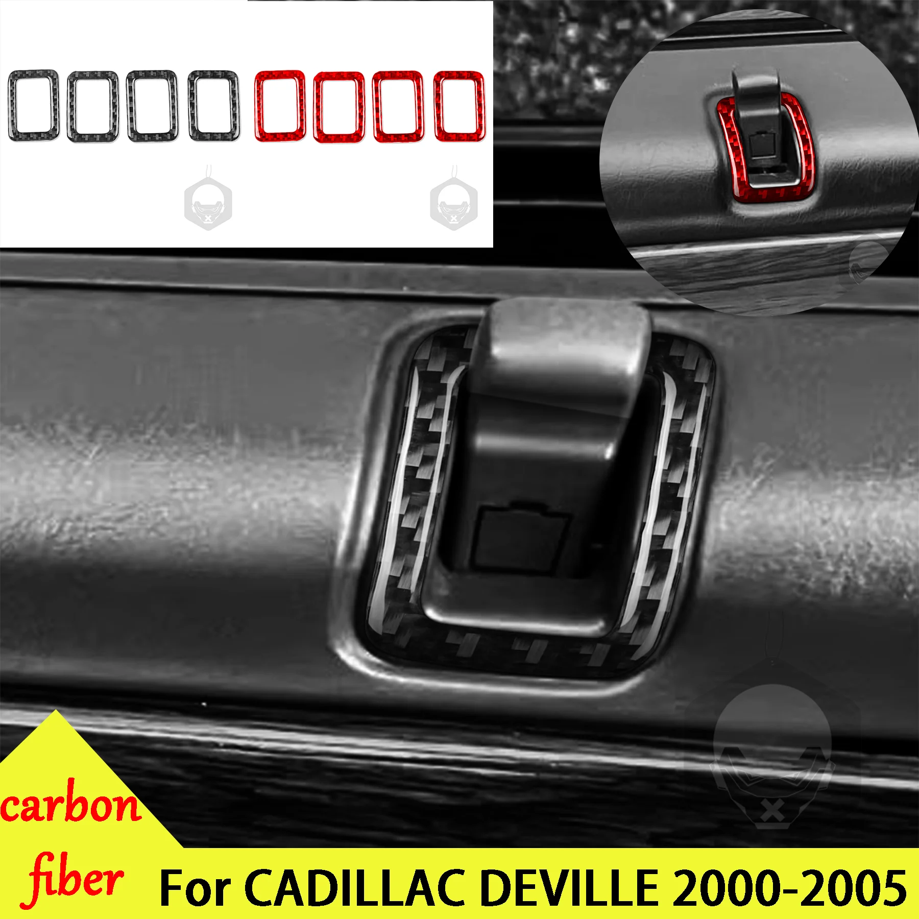 

FOR CADILLAC DEVILLE 2000 2001 2002 2003 2004 2005 Car Carbon Fiber Interior Accessories Door Lock Latch Switch Panel Sticker