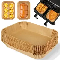 Rectangular Disposable Air Fryer Paper Non-Stick Kitchen Baking Airfryer Mat Oilproof Barbecue Pad Baking Paper Liner Tools