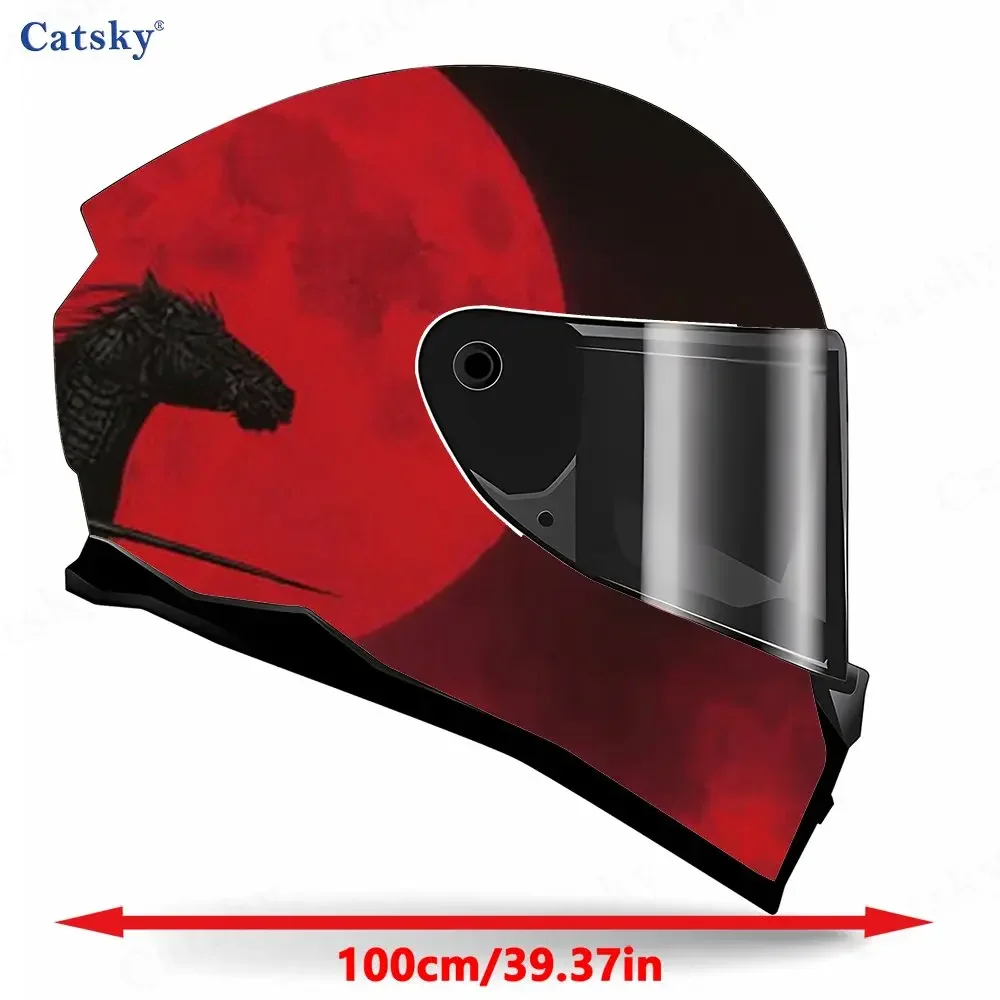 Blood Moon Knight PVC material self adhesive waterproof motorcycle helmet sticker, paste firmly and do not fall, waterproof and