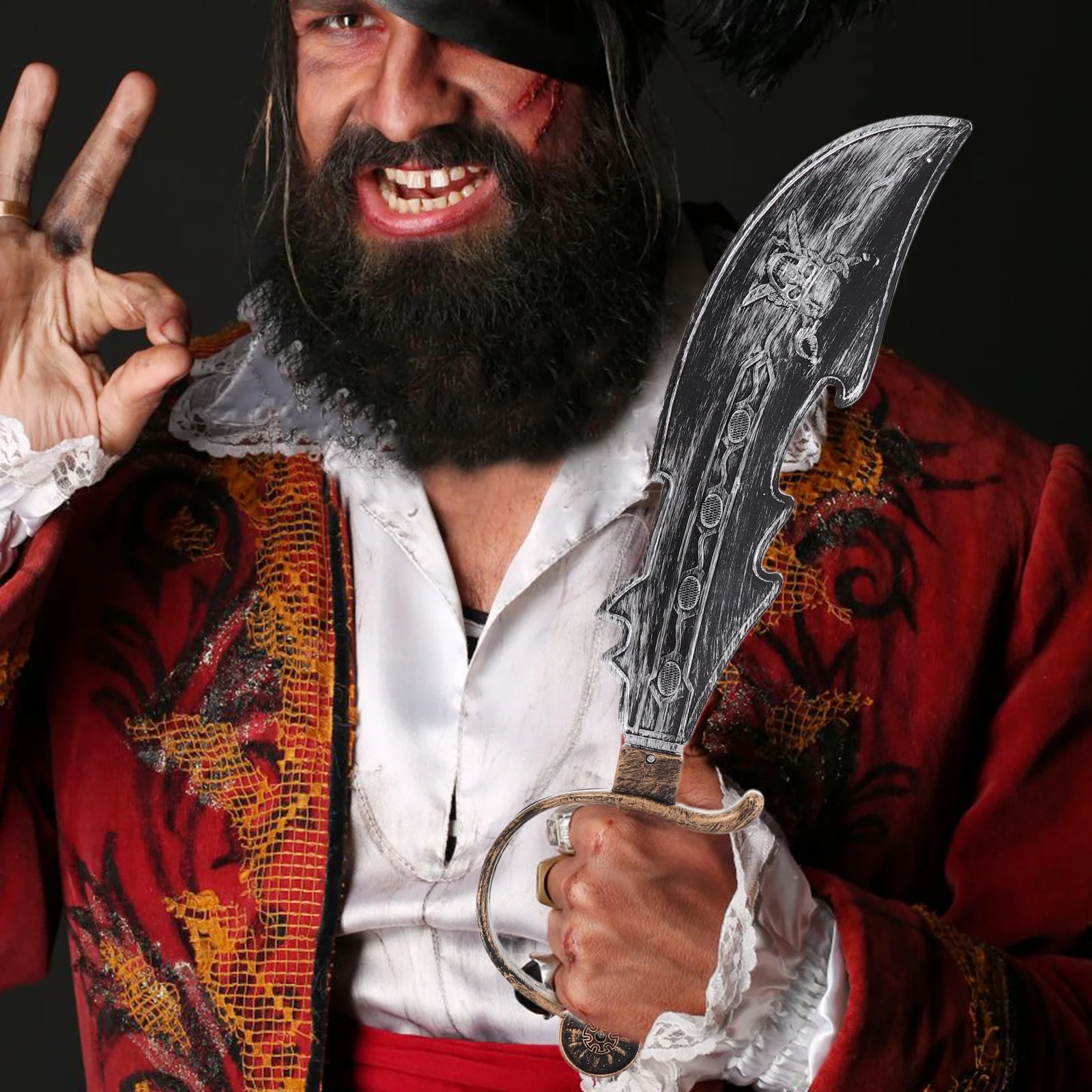 5 sztuk 5-częściowy miecz kostiumowy nóż średniowieczny rekwizyt na Halloween pirat sztuczne akcesoria męskie