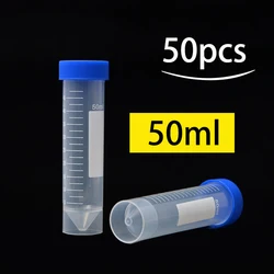 Tubo de centrífuga de criotubo de 50ml con tapa de rosca y equipo de medición de escala, paquete de 50 Uds.