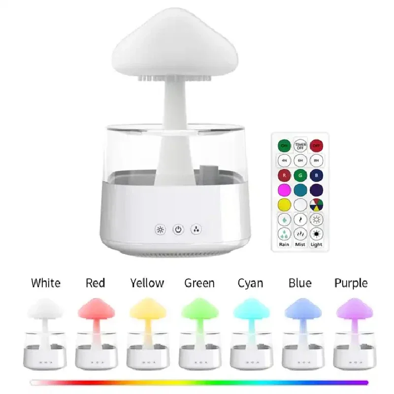 Rain Cloud Air Humidifier  Essential Oil Diffuser 7 Color LED Aroma Diffuser Raindrop Ultrasonic Remote Control Humidifier