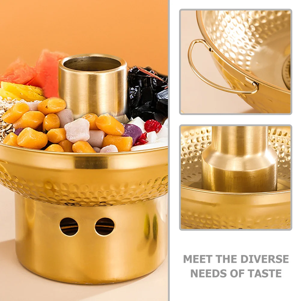 

Stainless Steel Dessert Hot Pot 20cm Family Restaurant Cooking Pot Conduction Multi-Purpose Soup Fondue Pan