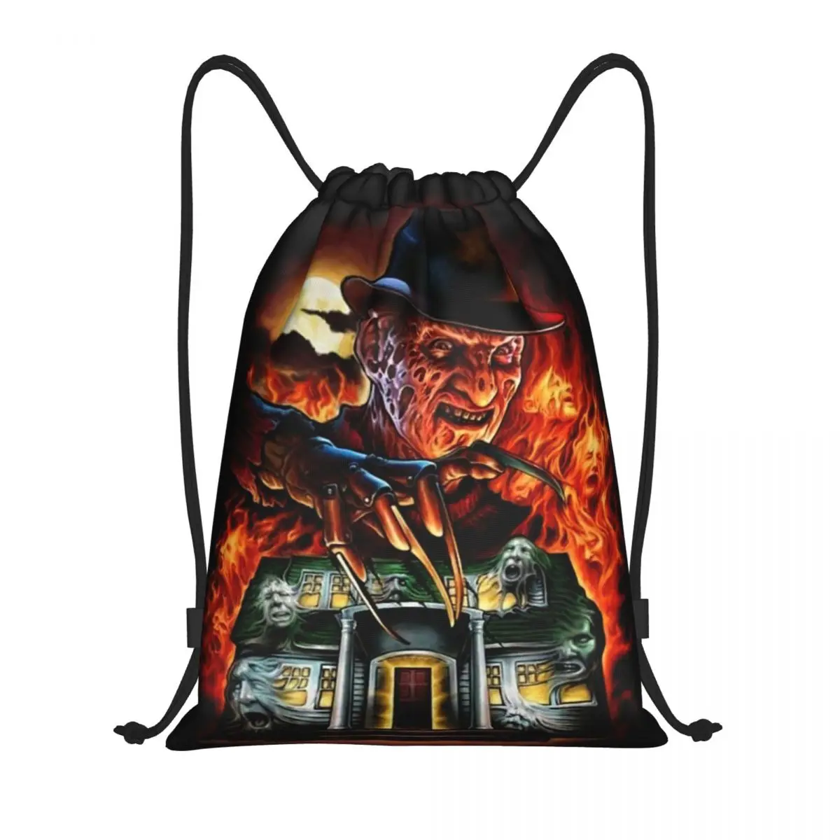 Horror Movie Killer Drawstring Bags Men Women Portable Sports Gym Sackpack Halloween Film Training Backpacks