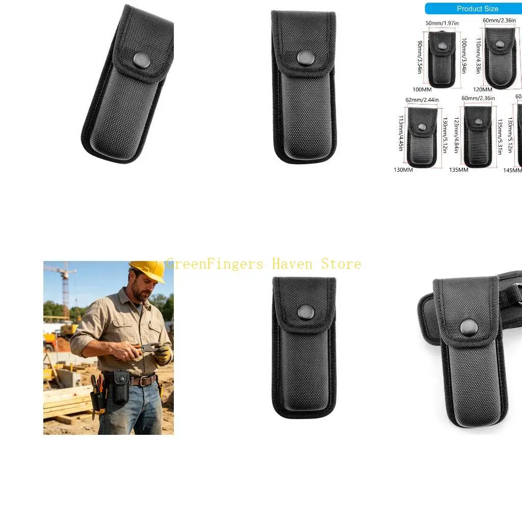 F68D Nylon Belt Carry with Flap Closure for Outdoor Hiking and Daily Use